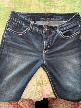 Nine West Dark Blue Bootcut Jeans with Contrast Stitching